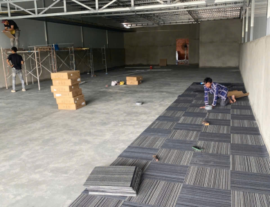 Thi Công Mẫu Thảm Tấm Roma 01b + 12b CLB Bida Phú Giáo